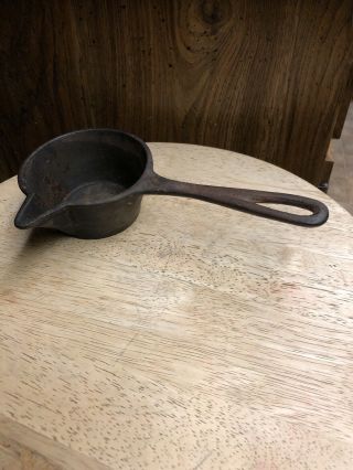 Antique Cast Iron Ladle Dipper Smelting W/ Spout