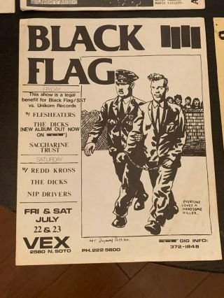 Black Flag Concert Poster 1983 Rare Punk - Raymond Pettibon