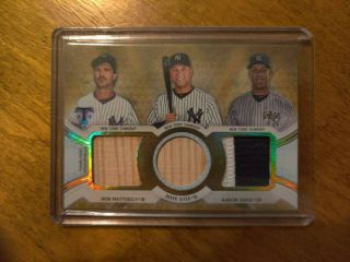 2018 Topps Triple Threads Judge Jeter Mattingly Ssp Rare Relic Combos Gold 6/9