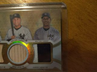 2018 Topps Triple Threads Judge Jeter Mattingly SSP Rare Relic Combos Gold 6/9 2