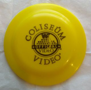 Wwf Coliseum Video Disc Yellow Mini Frisbee Promotional Rare Vintage Wwe Promo