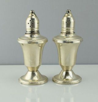 Duchin Creations Sterling Silver Salt & Pepper Shakers Glass Inserts 4 " Tall
