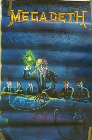 Rare Megadeth Rust In Peace 1990 Vintage Music Store Promo Poster