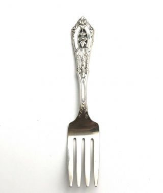 Vintage Rose Point By Wallace Sterling Silver Baby Fork - 4 1/4 "