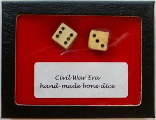 Antique Civil War Era Hand Made Bone Dice