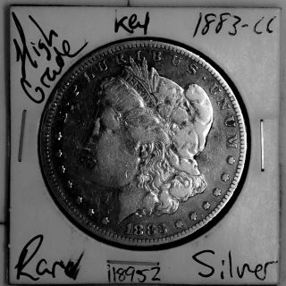 1883 Cc Morgan Silver Dollar 118952 Rare Key U.  S.  Coin