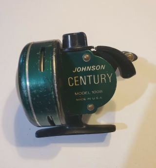 Vintage Johnson Century Model 100b Fishing Reel Made In U.  S.  A
