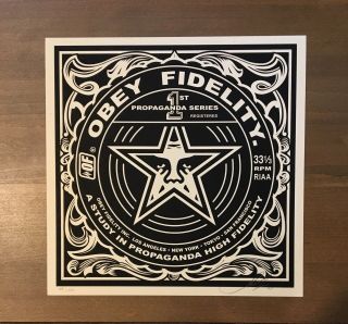 Shepard Fairey Obey Giant Records Signed Numbered Screen Print 68/150 Rare
