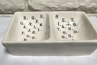 Rae Dunn Divided Trinket Tray Dish Desk Set Numbers Letters Alphabet Rare