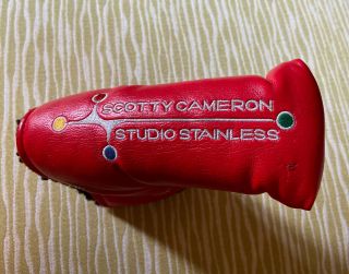 RARE Titleist Scotty Cameron Studio Stainless (red) Putter headcover 3