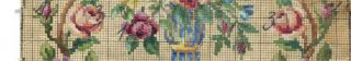 ANTIQUE BERLIN WOOLWORK HAND PAINTED CHART PATTERN FLORAL W VASE PURSE 2