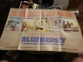 Blueberry Promo 22 " X34 " Poster Jean Michel Charlier & Moebius 1989 - Rare & Oop