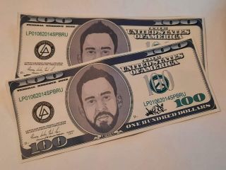 2x Linkn Park Dollar Bill Tour The Hunting Party 2014 Very Rare Mike Shinoda