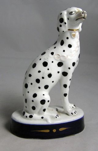 Antique Staffordshire Type Dalmation Dog Figurine Sitting