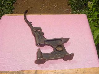 Antique Cast Iron Best Yet Hand Rivet Grommet Press Leather Tool Mini Anvil