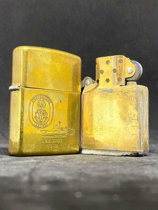 Vintage Rare Brass Uss Doyle Zippo Lighter Ffg - 39