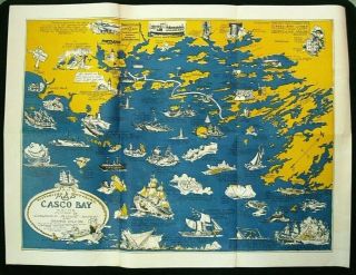 Animated Historical & Pictorial Map Of Casco Bay Edward Rowe Snow Portland Maine