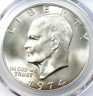 1974 - S Silver Eisenhower Ike Dollar $1 Coin - Certified Pcgs Ms68 - Rare Grade