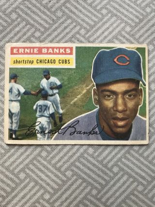 1956 Topps Ernie Banks Chicago Cubs 15 Baseball Card