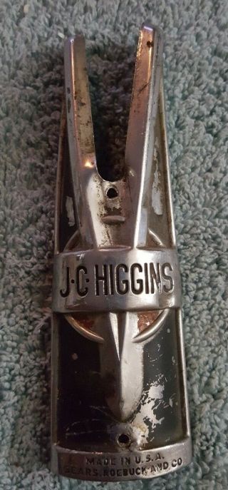Rare J.  C.  Higgins Sears Roebuck & Co.  V Bicycle Badge Emblem