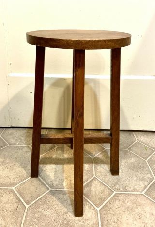 Arts & Crafts Mission Small Tambouret Plant Stand Oak Side Table