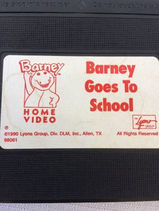Rare Barney And The Backyard Gang VHS Tape: Barney Goes To School 1990 2
