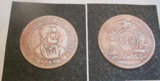1864 Lincoln And Union Presidential Campaign Token - Very Rare