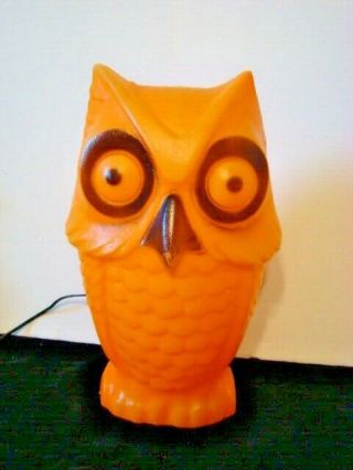 Rare Vintage Halloween Owl Blow Mold Light Up Tico Toys