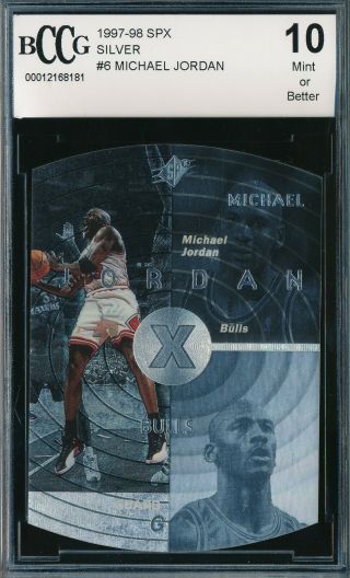 Michael Jordan 1997 - 98 Upper Deck Spx Silver Die - Cut Bccg 10 Card 6 Bgs Rare
