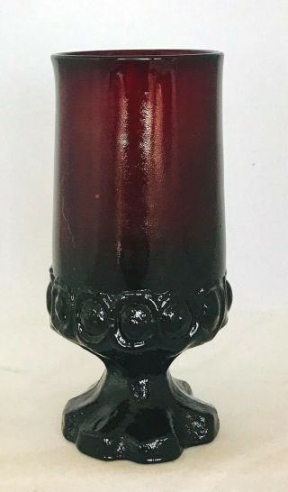 Rare Vintage Tiffin Franciscan Crystal Madeira Ruby Red Rancho Iced Tea Goblet