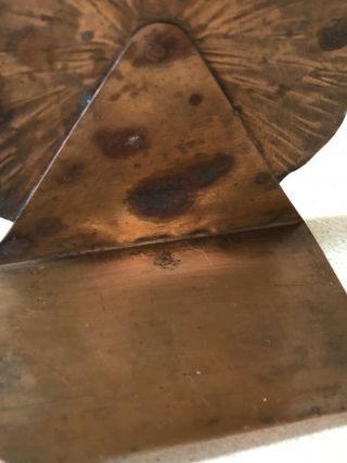 Antique Mission Arts Crafts Hammered Copper Star Burst Bookend 1 - Single Stamped 3