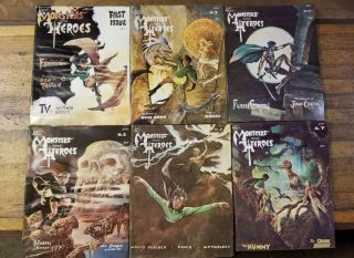 Monsters & Heroes Monster Magazines Comics Issues 1 - 6 Rare Vintage Cult Classic
