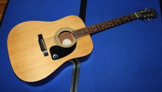 Rare Epiphone By Gibson Pr 100 Na Acoustic Guitar.  Sounds