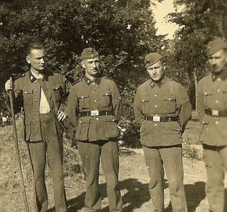 Rare Full Outdoor Pic Group Of German Elite Waffen Soldiers In Field