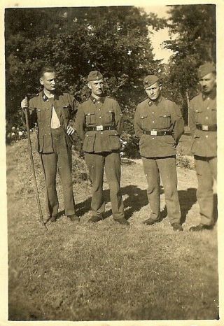 RARE Full Outdoor Pic Group of German Elite Waffen Soldiers in Field 2