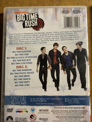 BIG TIME RUSH - COMPLETE FIRST SEASON Vol 1 & 2 rare dvd Set (4 disc NICKELODEON 3