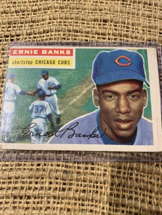1956 Topps Ernie Banks Chicago Cubs 15 Baseball Card Hof