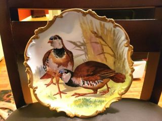 France Coronet Limoges Hand Painted Bird Plate Artist Signed