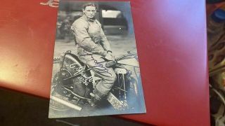 G.  Spinks - - - - Speedway - - - 1936 - - - - Handsigned - - Portraiyt Postcard - - Rare