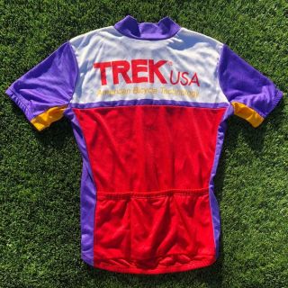 Rare Vtg 90s Trek Usa Multicolor ½ Zip Short Sleeve Cycling Racing Jersey L