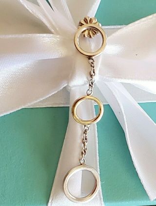 Rare Tiffany & Co.  Sterling Silver 18k Gold Continuous Open Circle Link Earring
