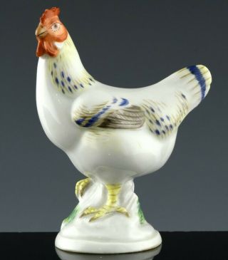 Rare Antique Meissen Miniature Hen Chicken Bird Porcelain Figure Figurine 7