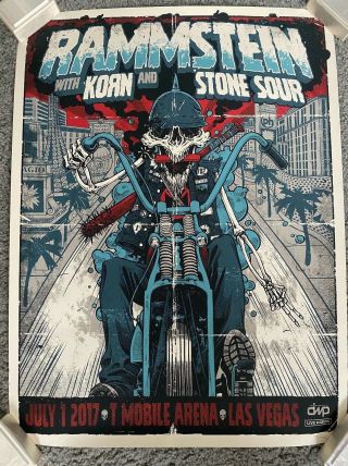 Rammstein Korn Stone Sour Las Vegas Show Poster.  Very Rare 214/450
