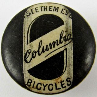 Antique Columbia Bicycles Pope Mfg.  Co.  Advertising 3/4 " Lapel Stud Button