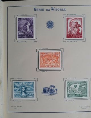 Rare 1945 Brazil Allied Victory In Ww2 Set Of 5 Stamps In Folder