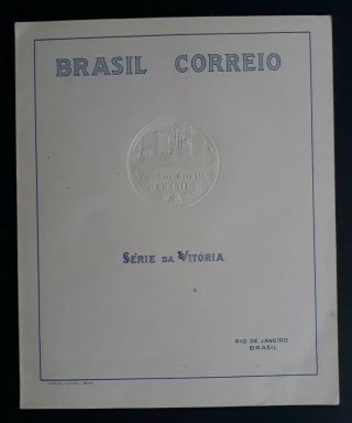 RARE 1945 Brazil Allied Victory in WW2 set of 5 stamps in folder 3