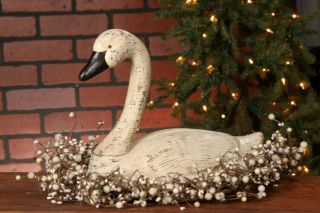 Large White Goose Duck Swan Decoy French Country Primitive Figurine Resin