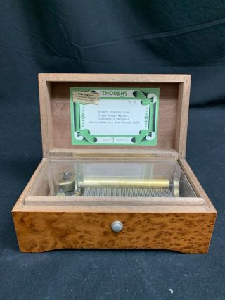 Vtg Antique Swiss Thorens 4 Song Music Box Inlaid Wood 30 Switzerland Rare