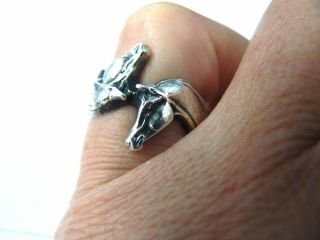 Rare/retired James Avery Double Horse Head Ring Vintage