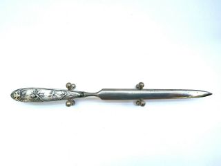 Letter Opener Antique Art Deco French With Silver Plated Handle 1900 